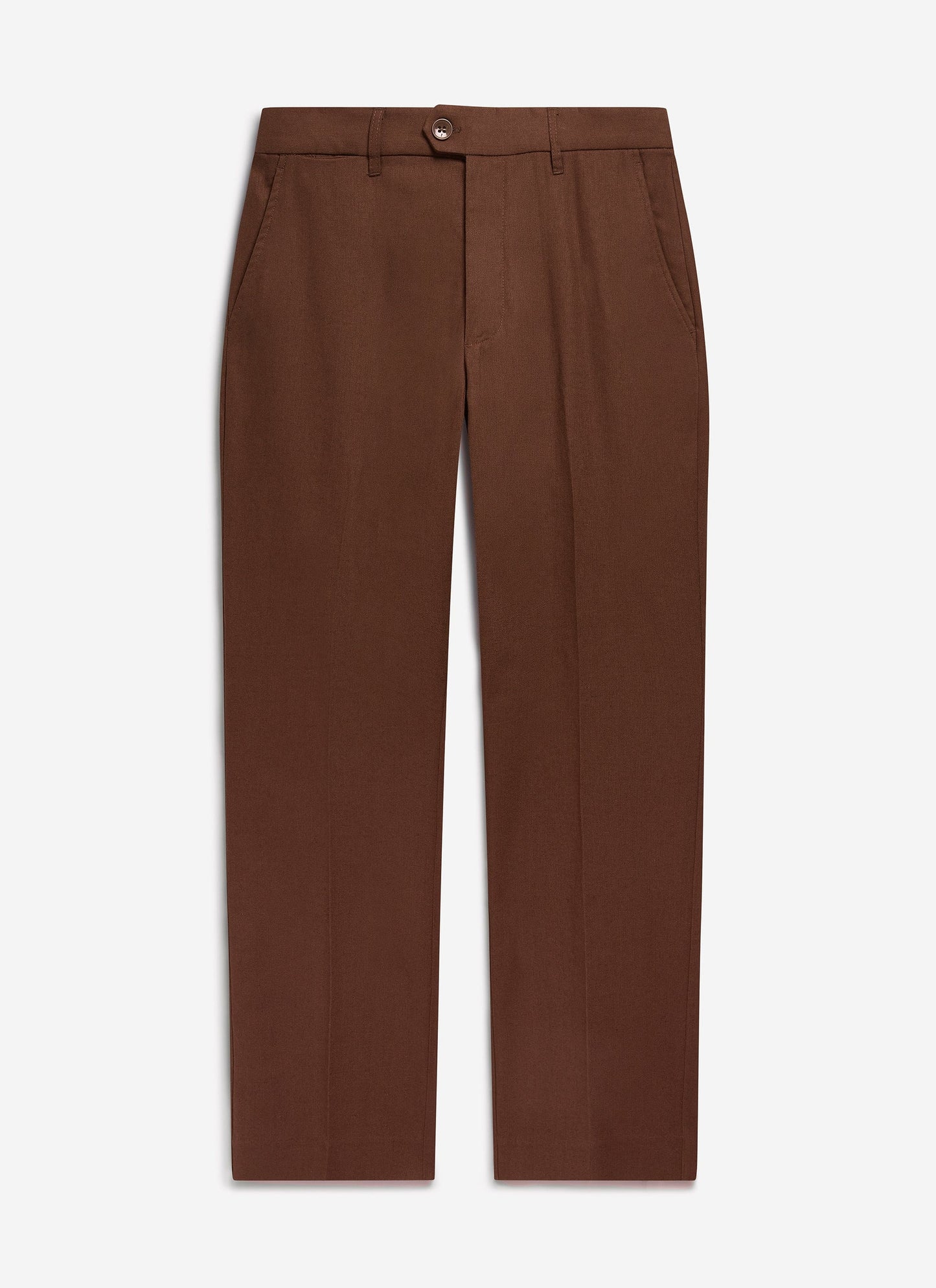 Tailored Linen Trousers | Brown