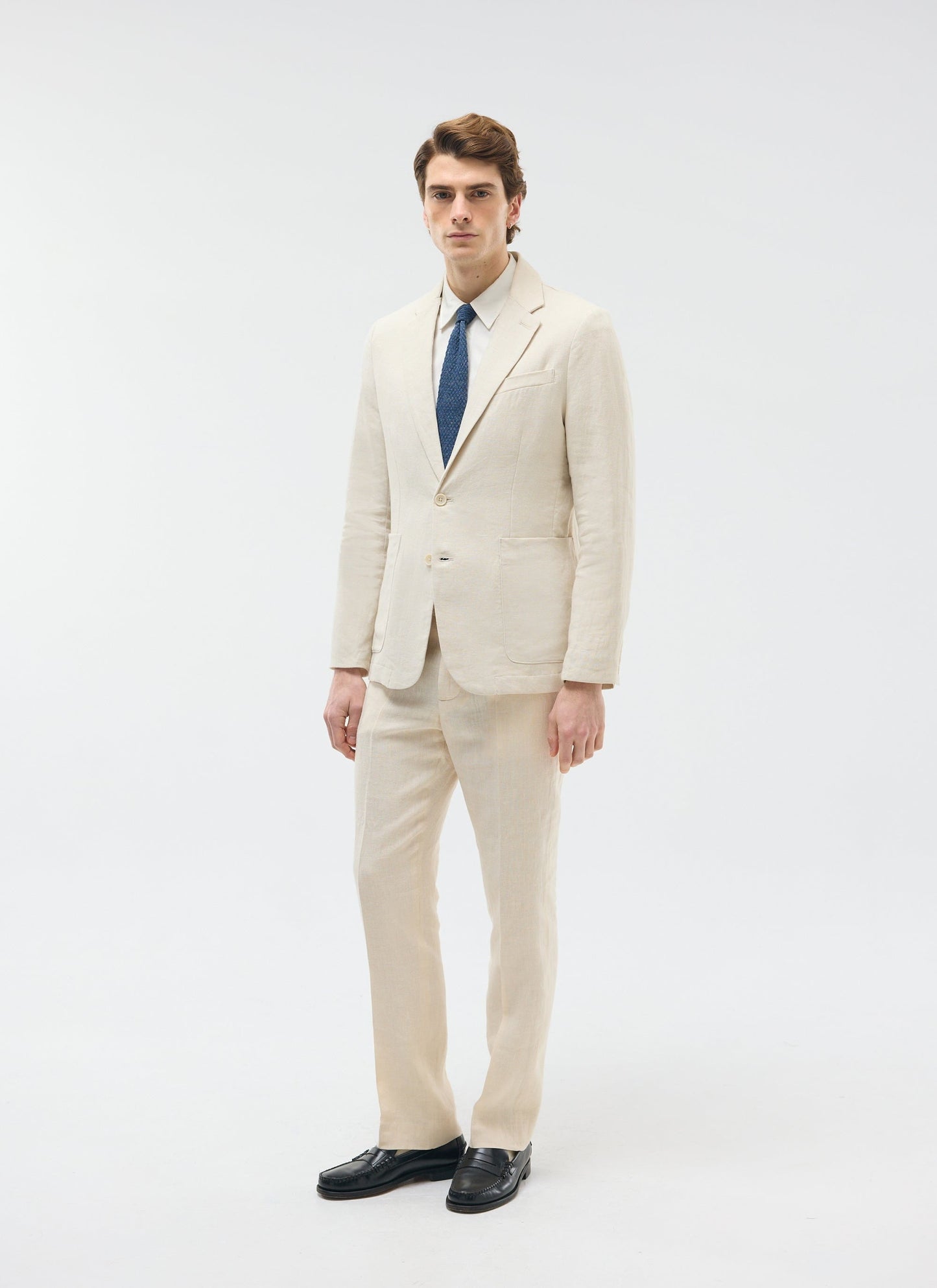 Tailored Linen Trousers | Cream
