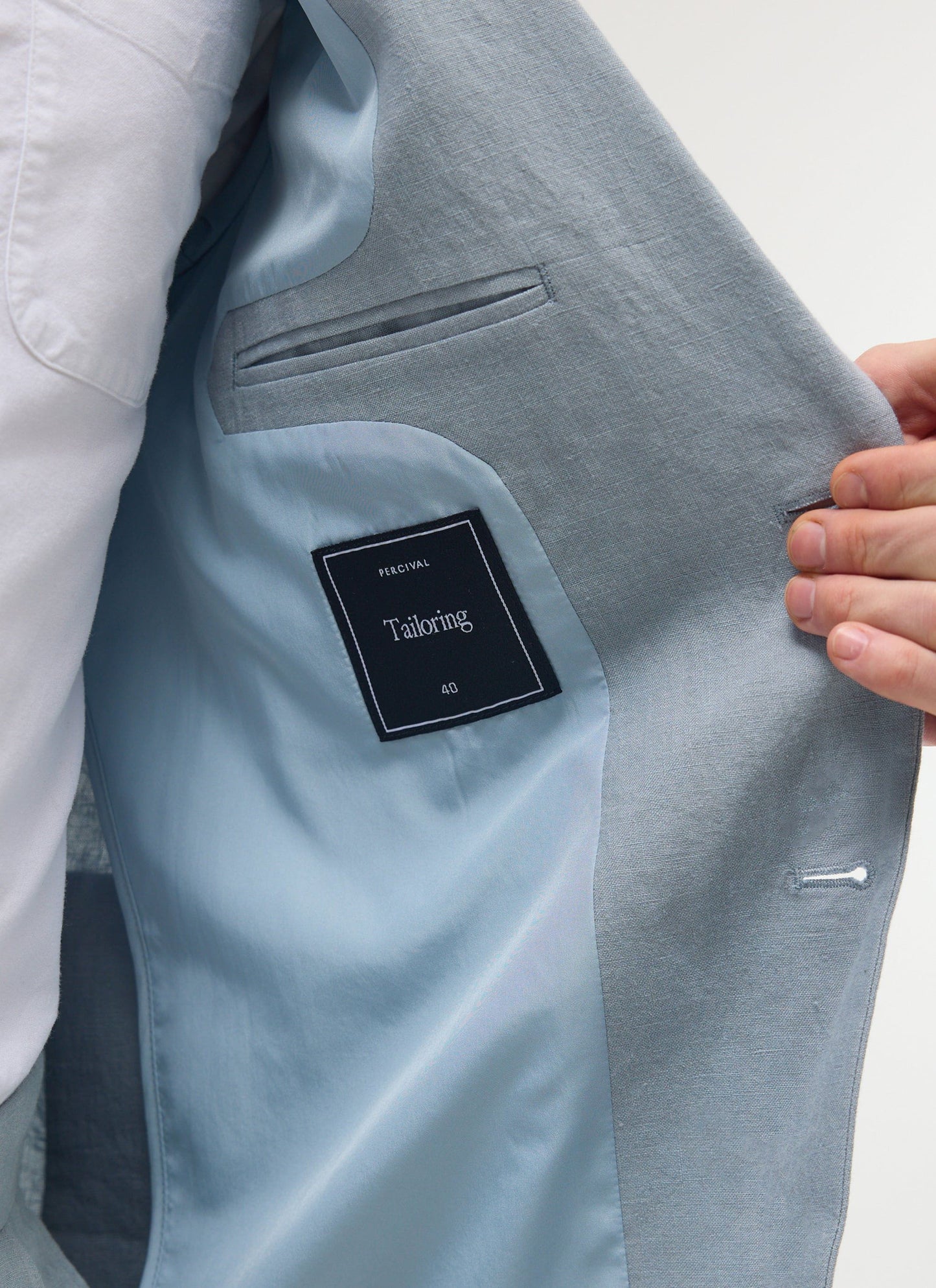 Tailored Linen Blazer | Light Blue